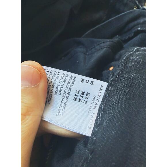 American Eagle Men’s AirFlex+ Athletic Fit Jeans Black 30x30 Edgy Street Skater - Picture 7 of 7